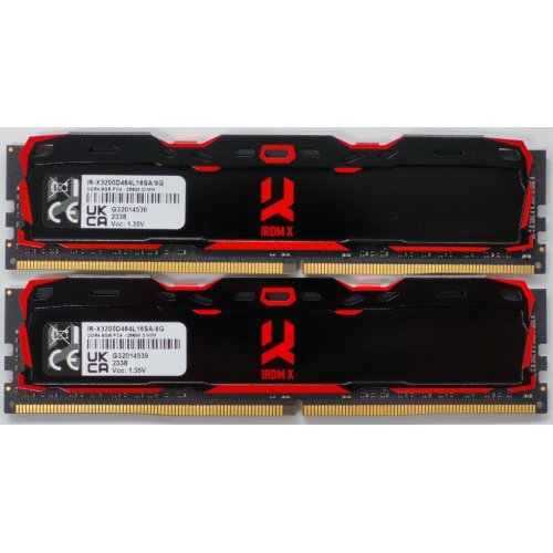 Озп GoodRAM DDR4 16GB (2x8GB) 3200Mhz Iridium X Black (IR-X3200D464L16SA/16GDC) (Відновлено продавцем, 818657) купити в Україні: Київ, Львів, Хмельницький, Тернопіль | Перевірка сумісності, низька ціна, відгуки, характеристики від TELEMART фото