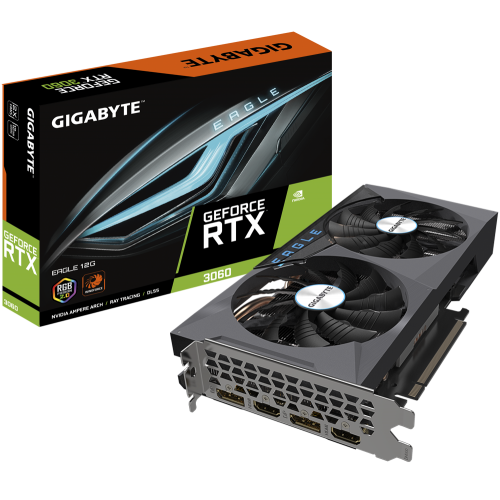 Відеокарта Gigabyte GeForce RTX 3060 EAGLE 12288MB (GV-N3060EAGLE-12GD) (Відновлено продавцем, 818880) купити в Україні: Київ, Львів, Хмельницький, Тернопіль | Перевірка сумісності, низька ціна, відгуки, характеристики від TELEMART фото