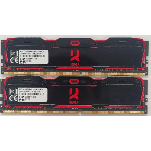 Озу GoodRAM DDR4 16GB (2x8GB) 3200Mhz Iridium X Black (IR-X3200D464L16SA/16GDC) (Восстановлено продавцом, 818903) купить в Украине: Киев, Днепр, Харьков, Одесса  | Проверка совместимости, низкая цена, отзывы, характеристики от TELEMART фото