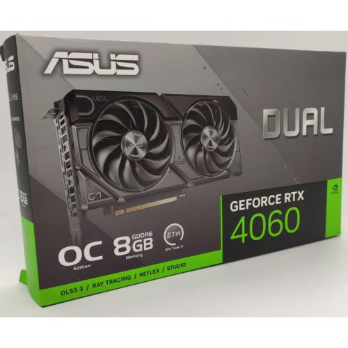 Відеокарта Asus Dual GeForce RTX 4060 EVO OC 8192MB (DUAL-RTX4060-O8G-EVO) (Відновлено продавцем, 818940) купити в Україні: Київ, Львів, Хмельницький, Тернопіль | Перевірка сумісності, низька ціна, відгуки, характеристики від TELEMART фото