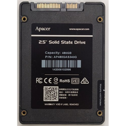 Ssd-диск Apacer AS340 Panther TLC 480GB 2.5" (AP480GAS340G-1) (Восстановлено продавцом, 818942) купить в Украине: Киев, Днепр, Харьков, Одесса  | Проверка совместимости, низкая цена, отзывы, характеристики от TELEMART фото