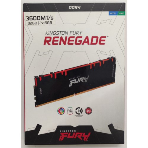Озп Kingston DDR4 32GB (2x16GB) 3600Mhz FURY Renegade RGB Black (KF436C16RB1AK2/32) (Відновлено продавцем, 818944) купити в Україні: Київ, Львів, Хмельницький, Тернопіль | Перевірка сумісності, низька ціна, відгуки, характеристики від TELEMART фото