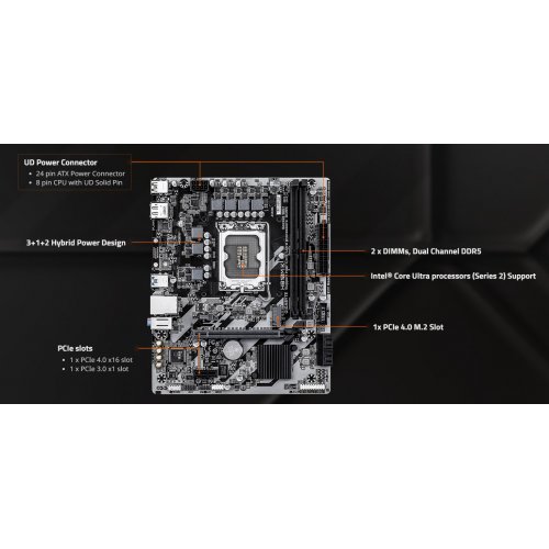 Материнская плата Gigabyte H810M K (s1851, Intel H810) купить в Украине: Киев, Днепр, Харьков, Одесса  | Проверка совместимости, низкая цена, отзывы, характеристики от TELEMART фото