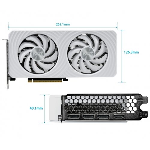 Видеокарта Palit GeForce RTX 5060 White OC 8192MB (NE75060U19P1-GB2063M) купить в Украине: Киев, Днепр, Харьков, Одесса  | Проверка совместимости, низкая цена, отзывы, характеристики от TELEMART фото
