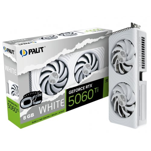 Видеокарта Palit GeForce RTX 5060 Ti White OC 8192MB (NE7506TU19P1-GB2062M) купить в Украине: Киев, Днепр, Харьков, Одесса  | Проверка совместимости, низкая цена, отзывы, характеристики от TELEMART фото