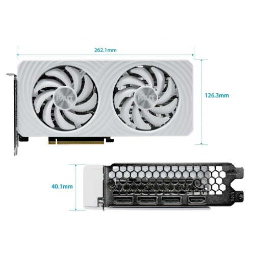 Відеокарта Palit GeForce RTX 5060 Ti White OC 16384MB (NE7506TU19T1-GB2061M) купити в Україні: Київ, Львів, Хмельницький, Тернопіль | Перевірка сумісності, низька ціна, відгуки, характеристики від TELEMART фото