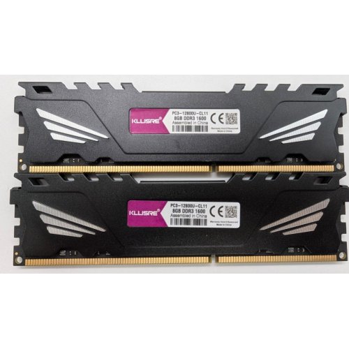 Озп Kllisre DDR3 16GB (2x8GB) 1600 Mhz (PC3-12800U-CL11) (Відновлено продавцем, 819170) купити в Україні: Київ, Львів, Хмельницький, Тернопіль | Перевірка сумісності, низька ціна, відгуки, характеристики від TELEMART фото