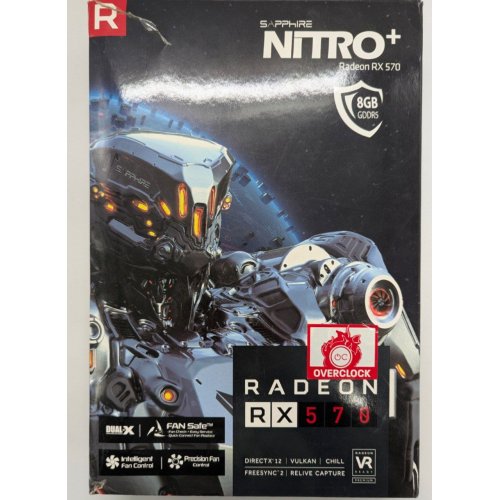 Відеокарта Sapphire Radeon RX 570 NITRO+ 8192MB (11266-09-20G) (Відновлено продавцем, 819188) купити в Україні: Київ, Львів, Хмельницький, Тернопіль | Перевірка сумісності, низька ціна, відгуки, характеристики від TELEMART фото