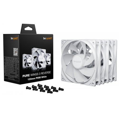Набор кулеров для корпуса Be Quiet! Pure Wings 3 120mm PWM Reverse Triple-Pack (BL136) White купить в Украине: Киев, Днепр, Харьков, Одесса  | Проверка совместимости, низкая цена, отзывы, характеристики от TELEMART фото
