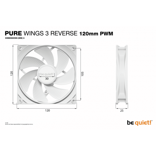 Набор кулеров для корпуса Be Quiet! Pure Wings 3 120mm PWM Reverse Triple-Pack (BL136) White купить в Украине: Киев, Днепр, Харьков, Одесса  | Проверка совместимости, низкая цена, отзывы, характеристики от TELEMART фото