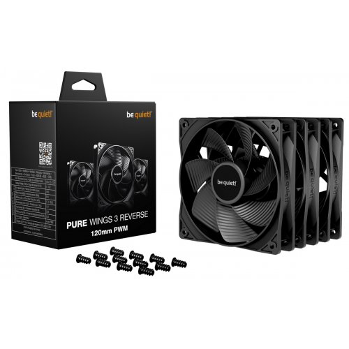Набір кулерів для корпусу Be Quiet! Pure Wings 3 120mm PWM Reverse Triple-Pack (BL137) Black купити в Україні: Київ, Львів, Хмельницький, Тернопіль | Перевірка сумісності, низька ціна, відгуки, характеристики від TELEMART фото