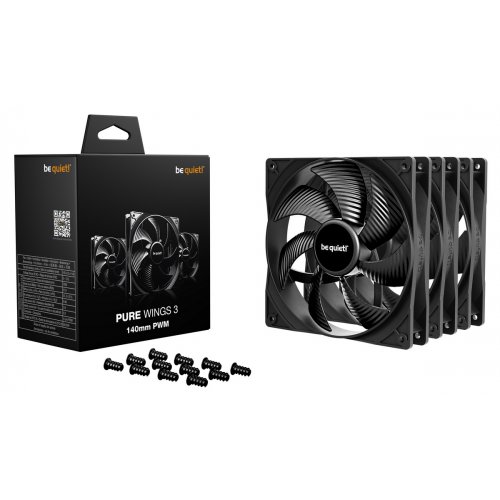 Набор кулеров для корпуса Be Quiet! Pure Wings 3 140mm PWM Triple-Pack (BL139) Black купить в Украине: Киев, Днепр, Харьков, Одесса  | Проверка совместимости, низкая цена, отзывы, характеристики от TELEMART фото