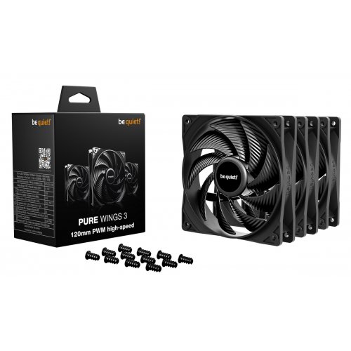 Набір кулерів для корпусу Be Quiet! Pure Wings 3 120mm PWM High-Speed Triple-Pack (BL140) Black купити в Україні: Київ, Львів, Хмельницький, Тернопіль | Перевірка сумісності, низька ціна, відгуки, характеристики від TELEMART фото