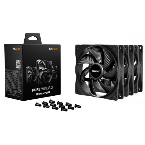 Набір кулерів для корпусу Be Quiet! Pure Wings 3 120mm PWM Triple-Pack (BL141) Black купити в Україні: Київ, Львів, Хмельницький, Тернопіль | Перевірка сумісності, низька ціна, відгуки, характеристики від TELEMART фото