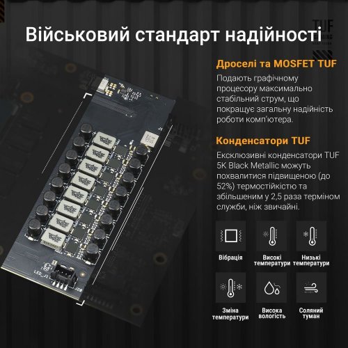 Видеокарта Asus TUF Gaming GeForce RTX 5080 OC 16384MB (TUF-RTX5080-O16G-GAMING FR) Factory Recertified купить в Украине: Киев, Днепр, Харьков, Одесса  | Проверка совместимости, низкая цена, отзывы, характеристики от TELEMART фото
