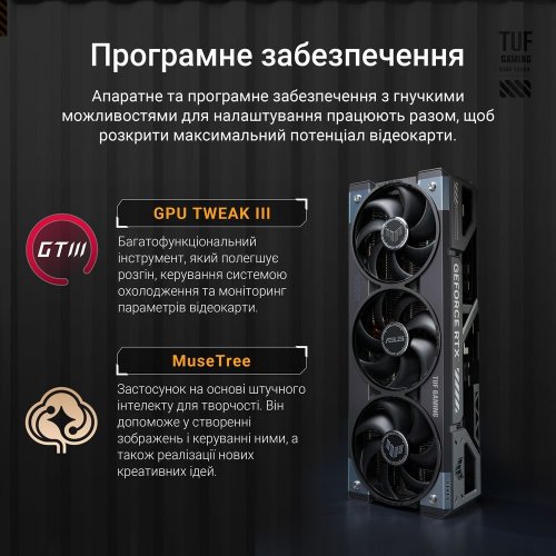 Відеокарта Asus TUF Gaming GeForce RTX 5080 16384MB (TUF-RTX5080-16G-GAMING FR) Factory Recertified купити в Україні: Київ, Львів, Хмельницький, Тернопіль | Перевірка сумісності, низька ціна, відгуки, характеристики від TELEMART фото