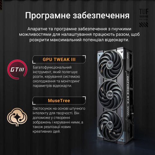 Відеокарта Asus TUF Gaming GeForce RTX 5070 Ti OC 16384MB (TUF-RTX5070TI-O16G-GAMING FR) Factory Recertified купити в Україні: Київ, Львів, Хмельницький, Тернопіль | Перевірка сумісності, низька ціна, відгуки, характеристики від TELEMART фото