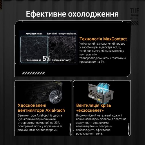 Відеокарта Asus TUF Gaming GeForce RTX 5070 Ti 16384MB (TUF-RTX5070TI-16G-GAMING FR) Factory Recertified купити в Україні: Київ, Львів, Хмельницький, Тернопіль | Перевірка сумісності, низька ціна, відгуки, характеристики від TELEMART фото