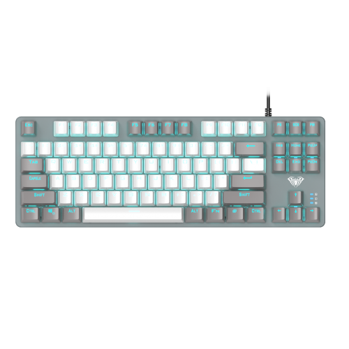 Уцінка клавіатура AULA F3287 Mechanical KRGD blue (6948391240954) Grey/White (Розкрита упаковка, 819542) купити в Україні: Київ, Львів, Хмельницький, Тернопіль | Низька ціна, відгуки, характеристики від TELEMART фото