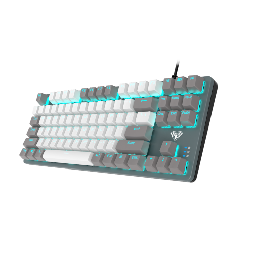 Уцінка клавіатура AULA F3287 Mechanical KRGD blue (6948391240954) Grey/White (Розкрита упаковка, 819542) купити в Україні: Київ, Львів, Хмельницький, Тернопіль | Низька ціна, відгуки, характеристики від TELEMART фото