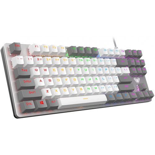 Уцінка клавіатура AULA F3287 Mechanical KRGD blue (6948391240954) Grey/White (Розкрита упаковка, 819542) купити в Україні: Київ, Львів, Хмельницький, Тернопіль | Низька ціна, відгуки, характеристики від TELEMART фото