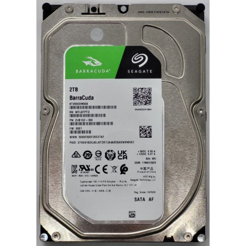 Жесткий диск Seagate BarraCuda 2TB 256MB 7200RPM 3.5" (ST2000DM008) (Восстановлено продавцом, 819676) купить в Украине: Киев, Днепр, Харьков, Одесса  | Проверка совместимости, низкая цена, отзывы, характеристики от TELEMART фото