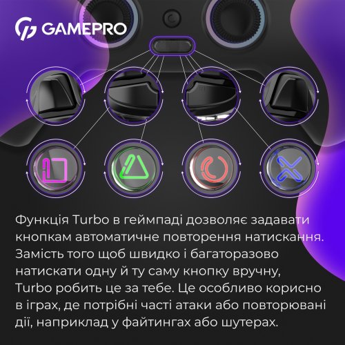 Геймпад GamePro GPS20 RGB Wireless Black купить в Украине: Киев, Днепр, Харьков, Одесса  | Низкая цена, отзывы, характеристики от TELEMART фото