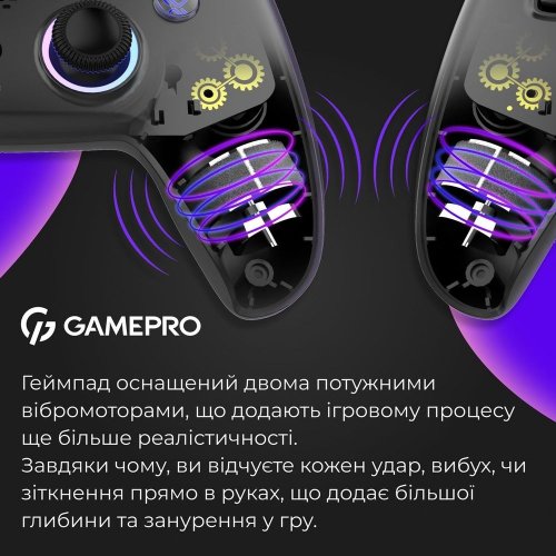 Геймпад GamePro GPS20 RGB Wireless Black купити в Україні: Київ, Львів, Хмельницький, Тернопіль, Івано-Франківськ | Низька ціна, відгуки, характеристики від TELEMART фото