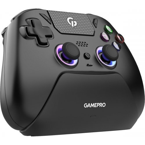 Геймпад із зарядною станцією GamePro GPS20BDOC RGB Wireless Black купити в Україні: Київ, Львів, Хмельницький, Тернопіль, Івано-Франківськ | Низька ціна, відгуки, характеристики від TELEMART фото