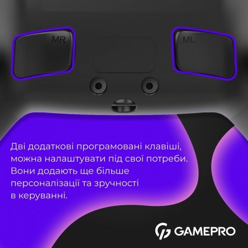 Геймпад із зарядною станцією GamePro GPS20BDOC RGB Wireless Black купити в Україні: Київ, Львів, Хмельницький, Тернопіль, Івано-Франківськ | Низька ціна, відгуки, характеристики від TELEMART фото