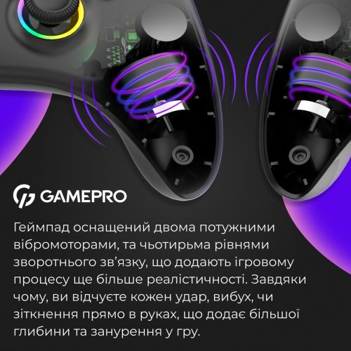 Геймпад із зарядною станцією GamePro GPX13BDOC RGB Wireless Black купити в Україні: Київ, Львів, Хмельницький, Тернопіль | Низька ціна, відгуки, характеристики від TELEMART фото