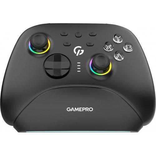 Геймпад із зарядною станцією GamePro GPX13BDOC RGB Wireless Black купити в Україні: Київ, Львів, Хмельницький, Тернопіль, Івано-Франківськ | Низька ціна, відгуки, характеристики від TELEMART фото