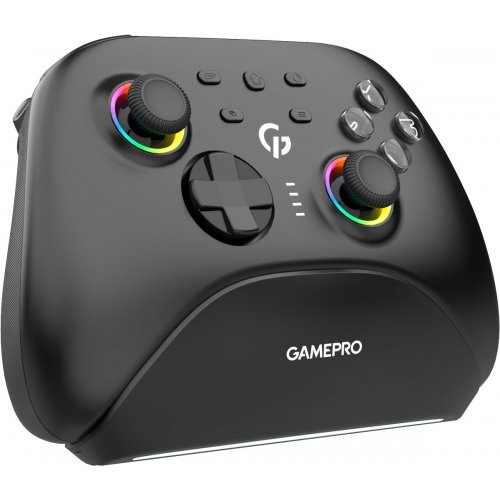 Геймпад із зарядною станцією GamePro GPX13BDOC RGB Wireless Black купити в Україні: Київ, Львів, Хмельницький, Тернопіль, Івано-Франківськ | Низька ціна, відгуки, характеристики від TELEMART фото
