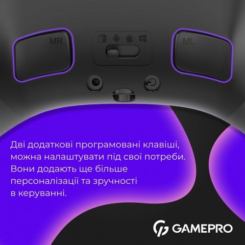 Геймпад із зарядною станцією GamePro GPX13BDOC RGB Wireless Black купити в Україні: Київ, Львів, Хмельницький, Тернопіль, Івано-Франківськ | Низька ціна, відгуки, характеристики від TELEMART фото