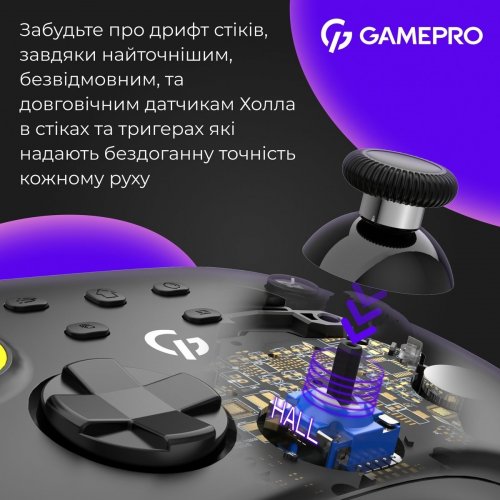 Геймпад із зарядною станцією GamePro GPX13BDOC RGB Wireless Black купити в Україні: Київ, Львів, Хмельницький, Тернопіль, Івано-Франківськ | Низька ціна, відгуки, характеристики від TELEMART фото