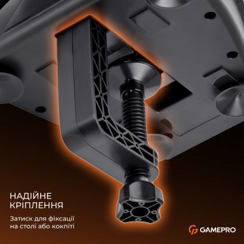 Руль с педалями и коробкой передач GamePro RW038PM Black купить в Украине: Киев, Днепр, Харьков, Одесса  | Низкая цена, отзывы, характеристики от TELEMART фото