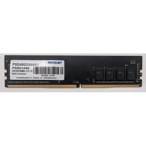 Озу Patriot DDR4 8GB 2666Mhz Signature Line (PSD48G266681) (Восстановлено продавцом, 819867) купить в Украине: Киев, Днепр, Харьков, Одесса  | Проверка совместимости, низкая цена, отзывы, характеристики от TELEMART фото