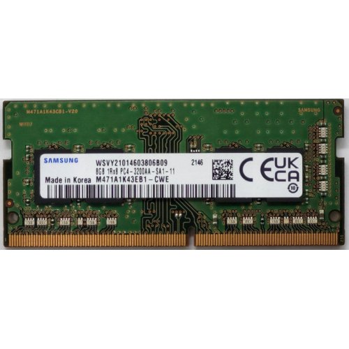 Озу Samsung SODIMM DDR4 8GB 3200Mhz (M471A1K43EB1-CWE) OEM (Восстановлено продавцом, 820002) купить в Украине: Киев, Днепр, Харьков, Одесса  | Проверка совместимости, низкая цена, отзывы, характеристики от TELEMART фото