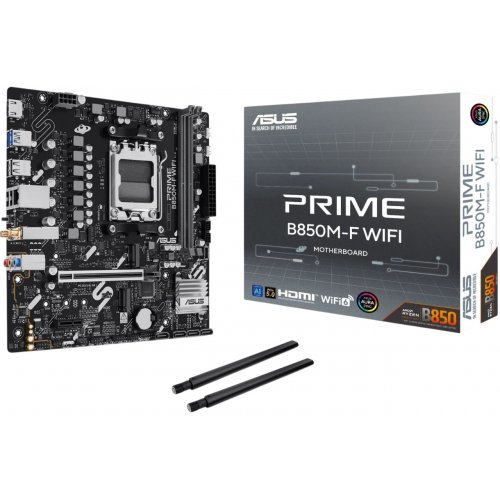 Материнська плата Asus PRIME B850M-F WIFI (sAM5, AMD B850) купити в Україні: Київ, Львів, Хмельницький, Тернопіль | Перевірка сумісності, низька ціна, відгуки, характеристики від TELEMART фото