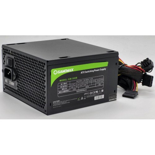 Блок живлення GAMEMAX 500W (GM-500B) (Відновлено продавцем, 820020) купити в Україні: Київ, Львів, Хмельницький, Тернопіль | Перевірка сумісності, низька ціна, відгуки, характеристики від TELEMART фото