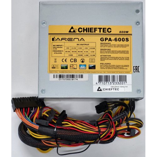 Блок живлення CHIEFTEC i-ARENA 600W (GPA-600S) OEM (Відновлено продавцем, 820021) купити в Україні: Київ, Львів, Хмельницький, Тернопіль | Перевірка сумісності, низька ціна, відгуки, характеристики від TELEMART фото