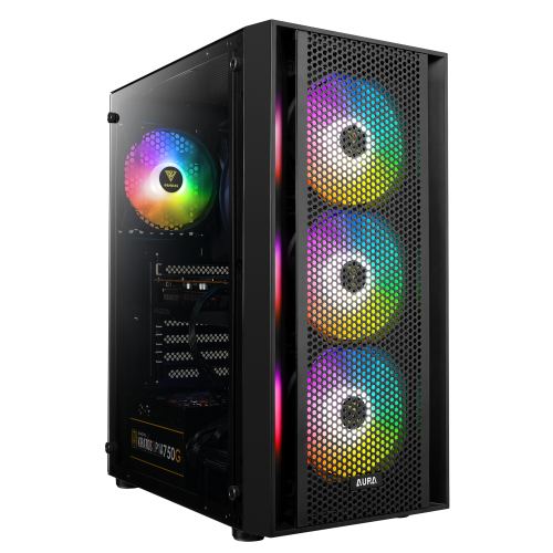 Корпус Gamdias AURA GC2 Tempered Glass без БП (4712960137134) Black (Восстановлено продавцом, 820024) купить в Украине: Киев, Днепр, Харьков, Одесса  | Проверка совместимости, низкая цена, отзывы, характеристики от TELEMART фото