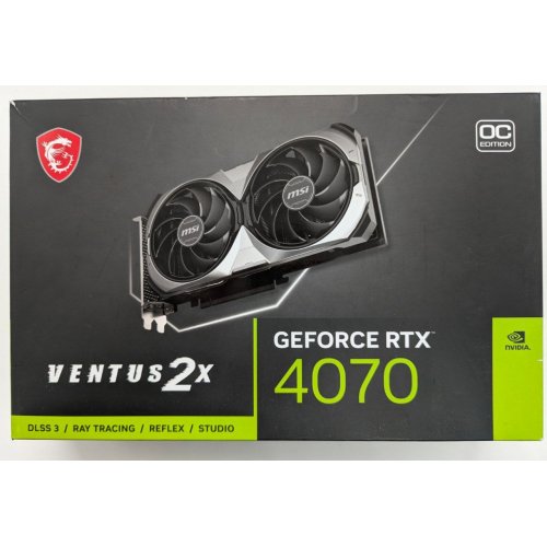 Видеокарта MSI GeForce RTX 4070 VENTUS 2X E OC 12288MB (RTX 4070 VENTUS 2X E 12G OC) (Восстановлено продавцом, 820169) купить в Украине: Киев, Днепр, Харьков, Одесса  | Проверка совместимости, низкая цена, отзывы, характеристики от TELEMART фото