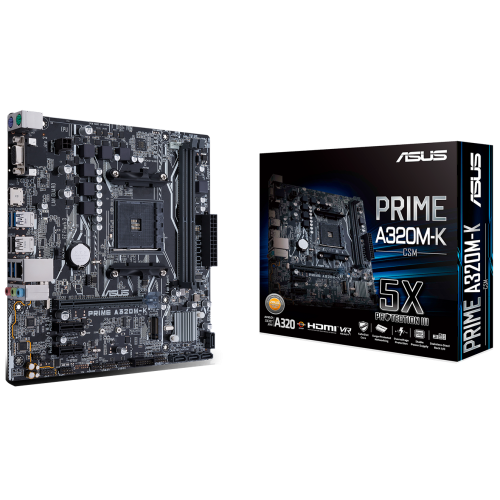 Материнская плата Asus PRIME A320M-K/CSM (sAM4, AMD A320) (Восстановлено продавцом, 820243) купить в Украине: Киев, Днепр, Харьков, Одесса  | Проверка совместимости, низкая цена, отзывы, характеристики от TELEMART фото