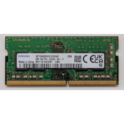 Озп Samsung SODIMM DDR4 8GB 3200Mhz (M471A1K43EB1-CWE) OEM (Відновлено продавцем, 820248) купити в Україні: Київ, Львів, Хмельницький, Тернопіль | Перевірка сумісності, низька ціна, відгуки, характеристики від TELEMART фото