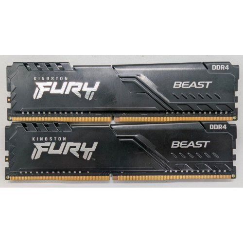 Озп Kingston DDR4 16GB (2x8GB) 3200Mhz FURY Beast Black (KF432C16BBK2/16) (Відновлено продавцем, 820270) купити в Україні: Київ, Львів, Хмельницький, Тернопіль | Перевірка сумісності, низька ціна, відгуки, характеристики від TELEMART фото