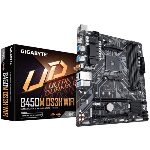 Материнська плата Gigabyte B450M DS3H WIFI (sAM4, AMD B450) (Відновлено продавцем, 820273) купити в Україні: Київ, Львів, Хмельницький, Тернопіль | Перевірка сумісності, низька ціна, відгуки, характеристики від TELEMART фото