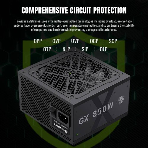 Блок питания GAMEMAX GX 850GF 850W (GX 850GF) Black купить в Украине: Киев, Днепр, Харьков, Одесса  | Проверка совместимости, низкая цена, отзывы, характеристики от TELEMART фото 9 Блок питания GAMEMAX GX 850GF 850W (GX 850GF) Black купить в Украине: Киев, Днепр, Харьков, Одесса  | Проверка совместимости, низкая цена, отзывы, характеристики от TELEMART фото