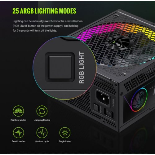 Блок питания GAMEMAX RGB PRO 850G 850W (RGB PRO 850G) Black купить в Украине: Киев, Днепр, Харьков, Одесса  | Проверка совместимости, низкая цена, отзывы, характеристики от TELEMART фото 19 Блок питания GAMEMAX RGB PRO 850G 850W (RGB PRO 850G) Black купить в Украине: Киев, Днепр, Харьков, Одесса  | Проверка совместимости, низкая цена, отзывы, характеристики от TELEMART фото