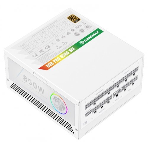 Блок питания GAMEMAX RGB PRO 850G 850W (RGB PRO 850G WH) White купить в Украине: Киев, Днепр, Харьков, Одесса  | Проверка совместимости, низкая цена, отзывы, характеристики от TELEMART фото 6 Блок питания GAMEMAX RGB PRO 850G 850W (RGB PRO 850G WH) White купить в Украине: Киев, Днепр, Харьков, Одесса  | Проверка совместимости, низкая цена, отзывы, характеристики от TELEMART фото